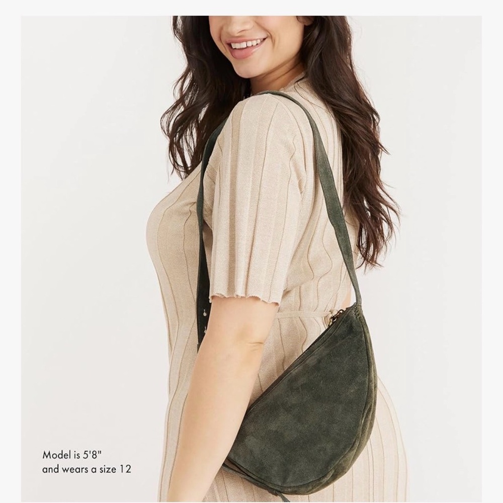 The Sak Tess Sling Purse - Small Woman's Crossbody Bag Moss suede